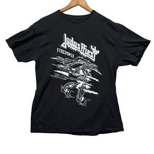 Men's Judas Priest Firepower Promo Album Concert Tour Black Authentic T Shirt L